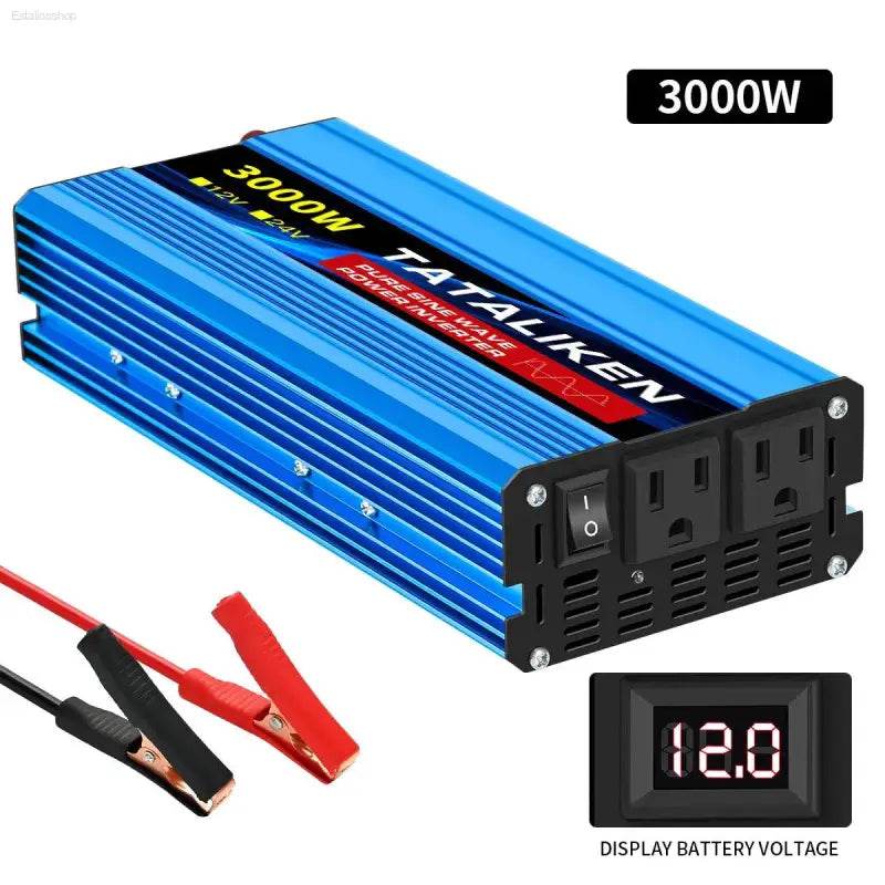 12V To 110V AC Pure Sine Power Inverter 3500W Solar Accessory - Estalios