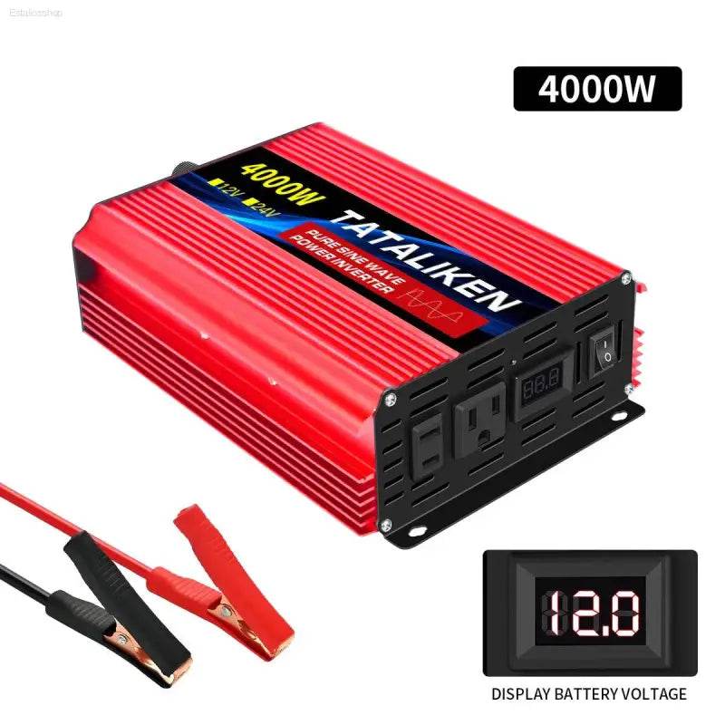 12V To 110V AC Pure Sine Power Inverter 3500W Solar Accessory - Estalios