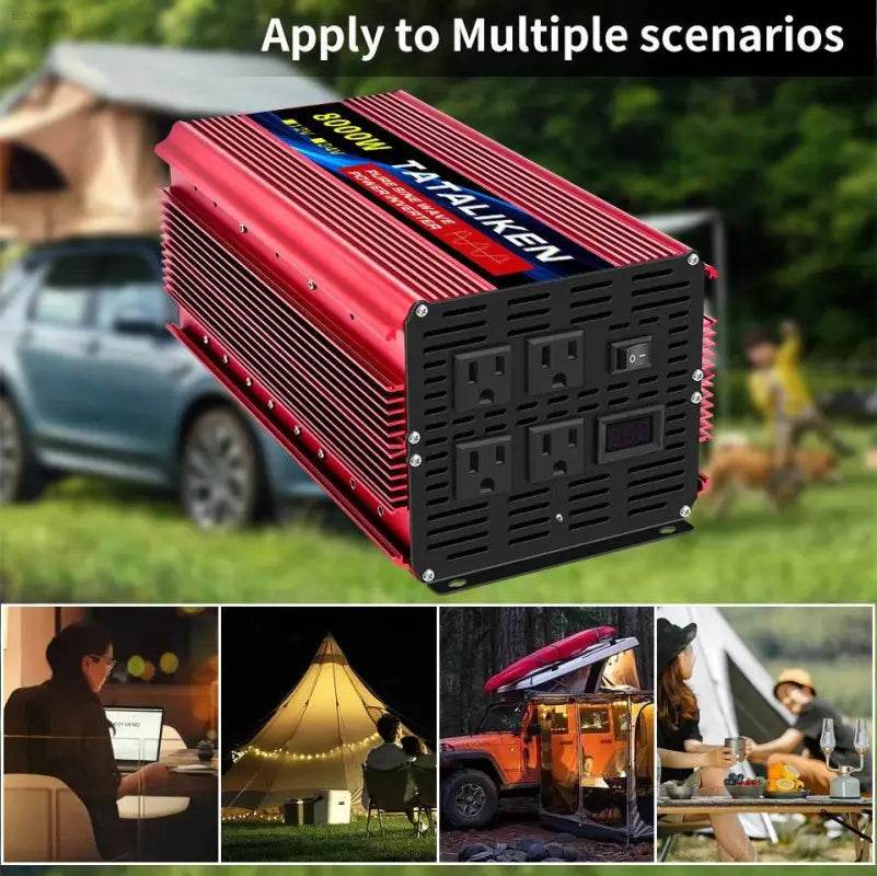 12V To 110V AC Pure Sine Power Inverter 3500W Solar Accessory - Estalios