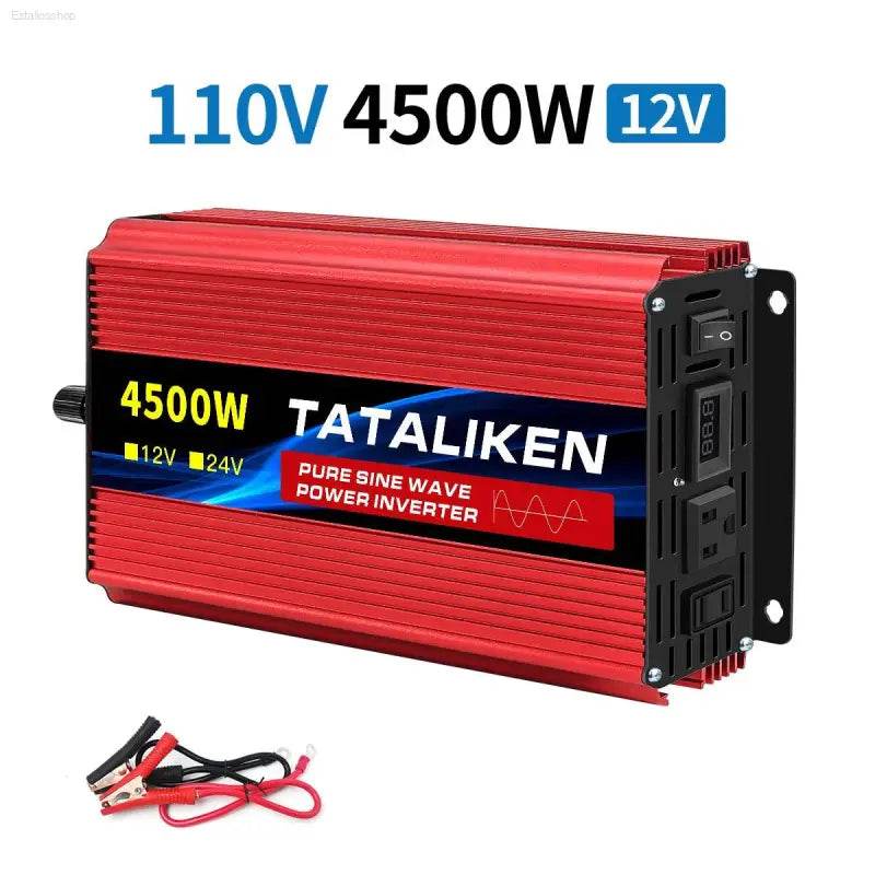 12V To 110V AC Pure Sine Power Inverter 3500W Solar Accessory - Estalios