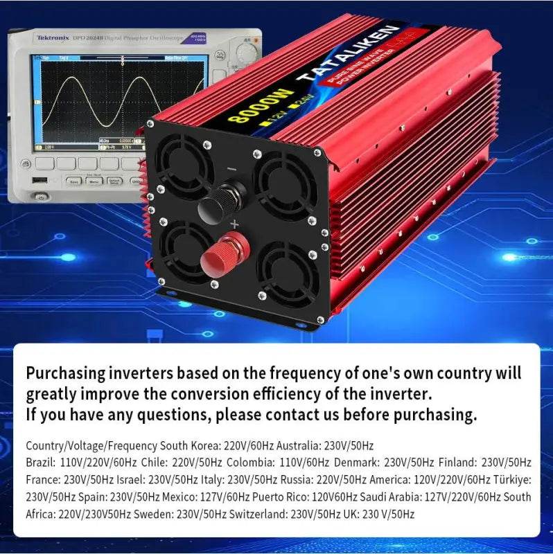 12V To 110V AC Pure Sine Power Inverter 3500W Solar Accessory - Estalios