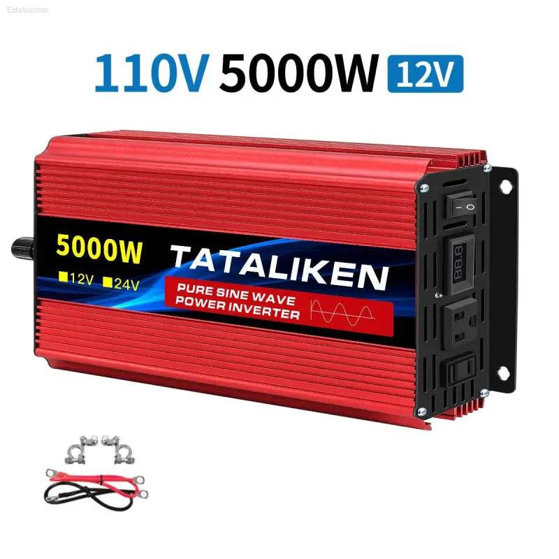 12V To 110V AC Pure Sine Power Inverter 3500W Solar Accessory - Estalios
