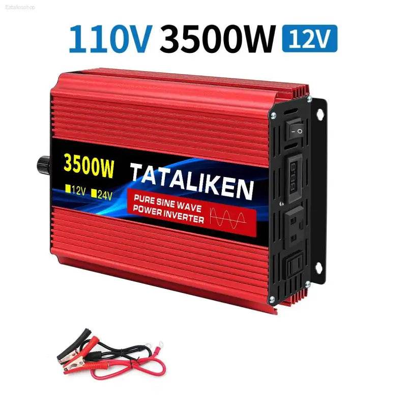 12V To 110V AC Pure Sine Power Inverter 3500W Solar Accessory - Estalios