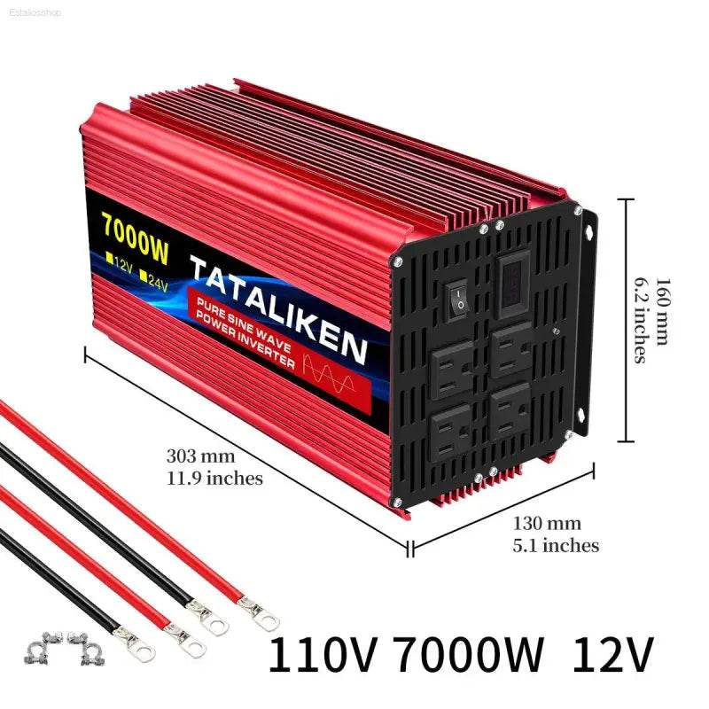 12V To 110V AC Pure Sine Power Inverter 3500W Solar Accessory - Estalios