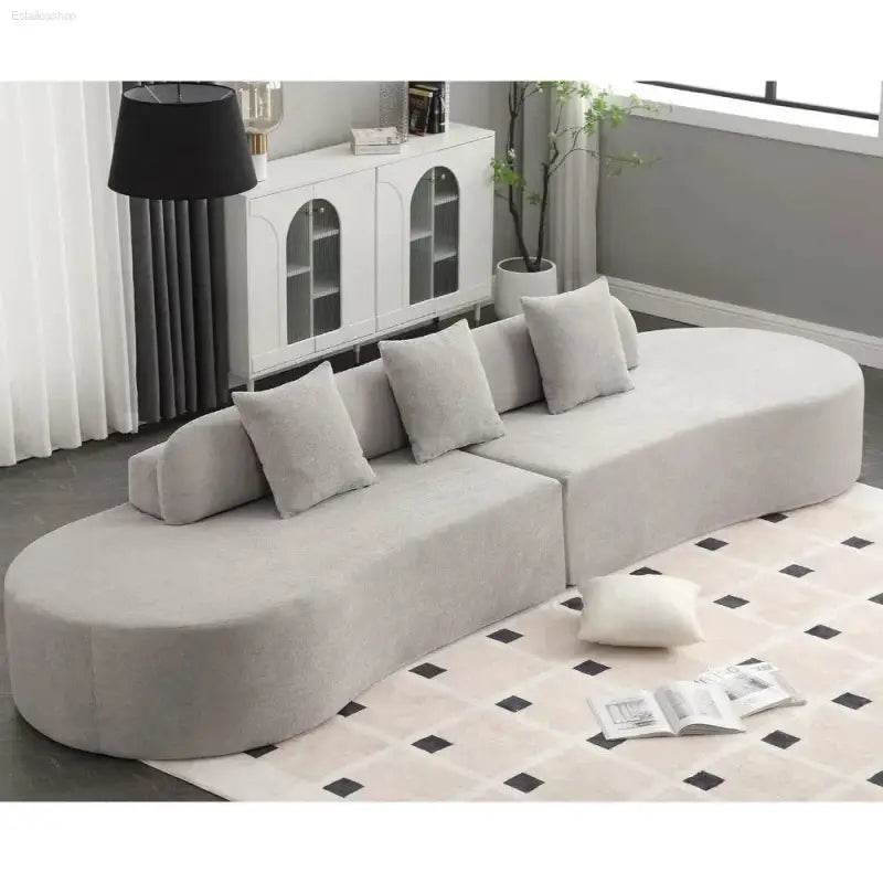 130.5'' Modern Cloud Sofa Couch with 3 Comfy Pillows - Estalios
