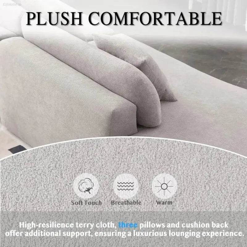 130.5'' Modern Cloud Sofa Couch with 3 Comfy Pillows - Estalios