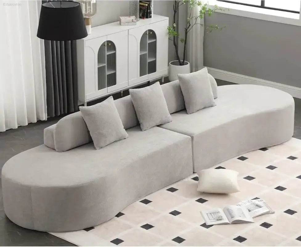 130.5'' Modern Cloud Sofa Couch with 3 Comfy Pillows - Estalios