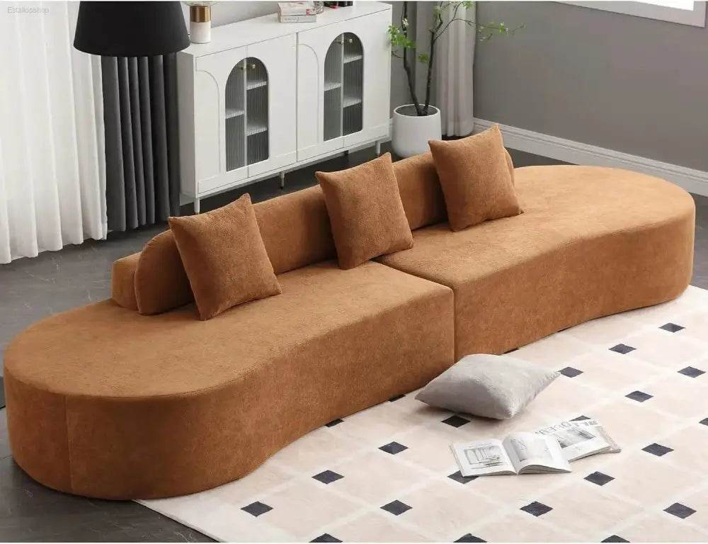 130.5'' Modern Cloud Sofa Couch with 3 Comfy Pillows - Estalios