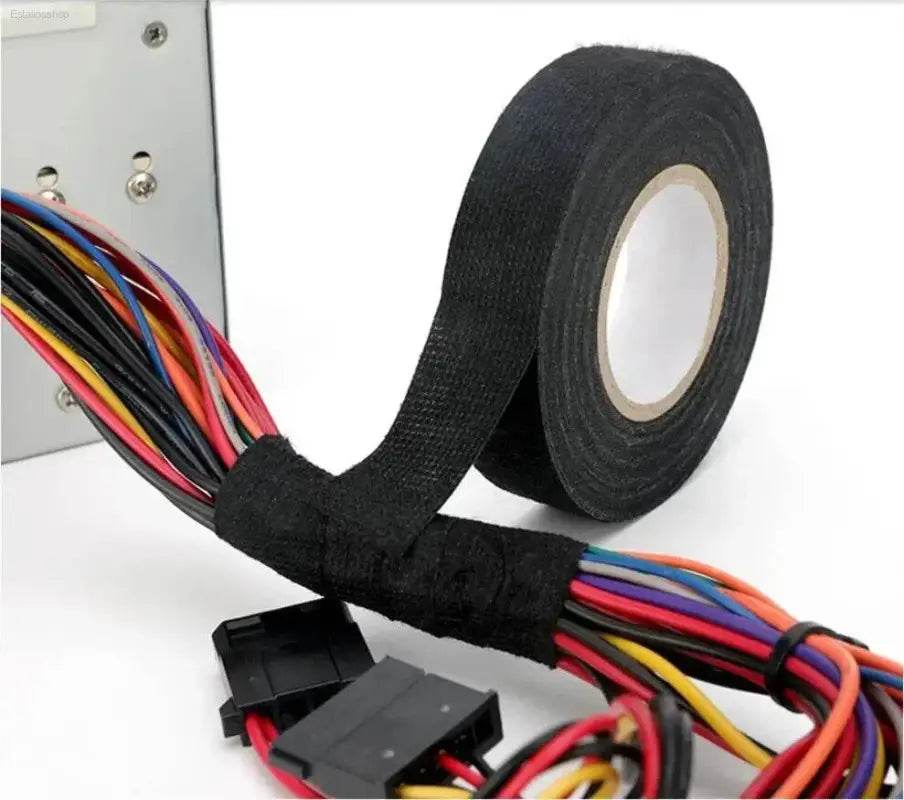 Black cloth electrical tape.