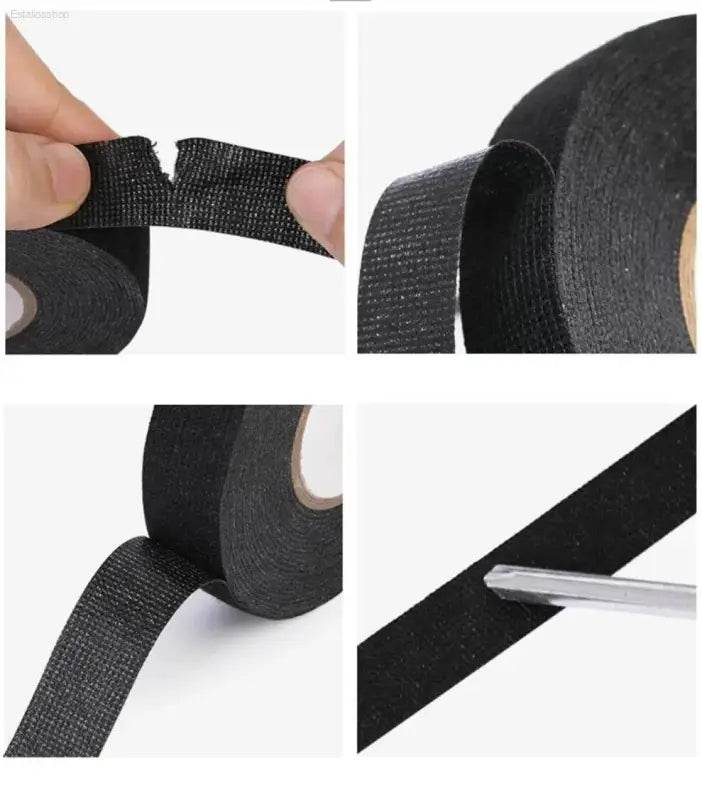 Black cloth electrical tape.
