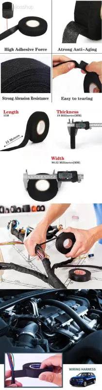 Black adhesive tape.