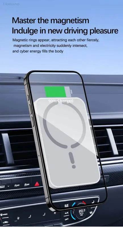 15W Magnetic Car Wireless Charger For MagSafe iPhone 12-16 - Estalios