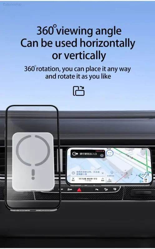 15W Magnetic Car Wireless Charger For MagSafe iPhone 12-16 - Estalios