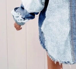 Women’s Halloween Color Block Denim Coat