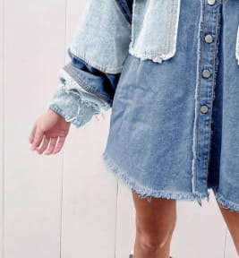 Women’s Halloween Color Block Denim Coat