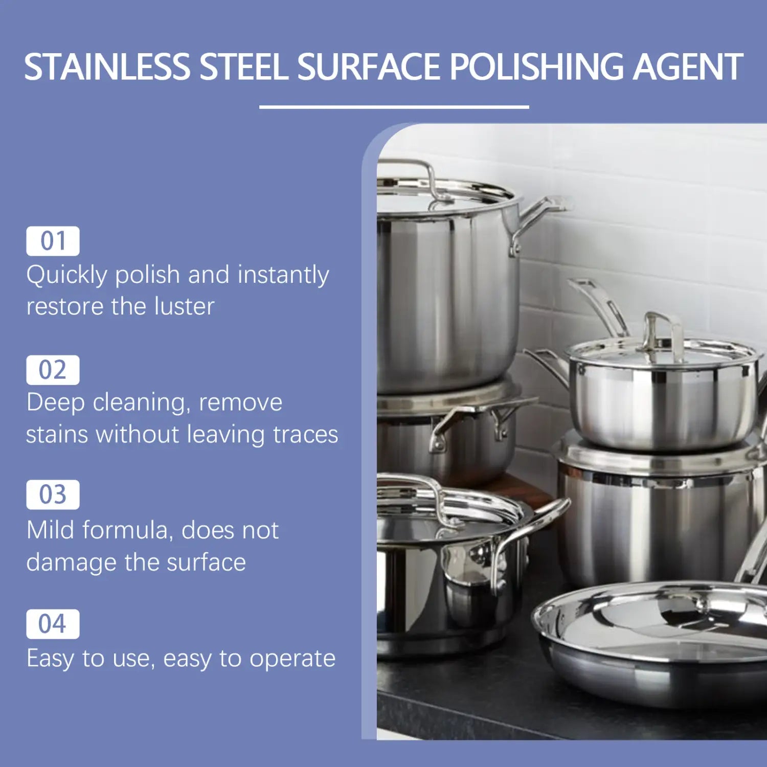 Jue-Fish Stainless Steel Polish Cleaning And Stain Removal Polishing Bright Gentle Maintenance Care Cleaner