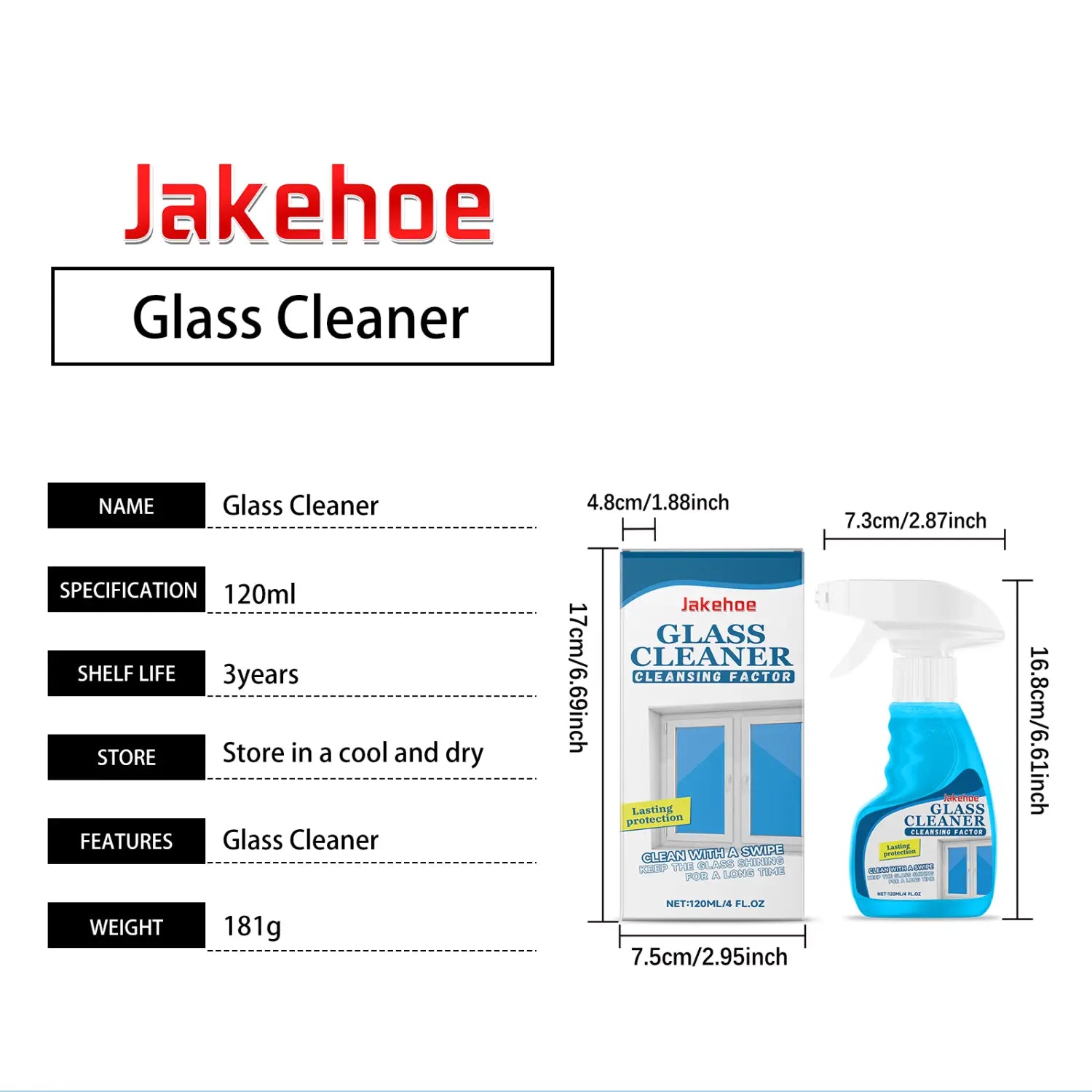Jakehoe Glass Decontamination Cleaning Agent Stain Removal Oil Removal Dust Stain Removal Stain Removal Glass Cleaning