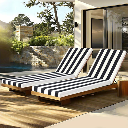 2PCS Patio Lounge Chair Cushions w/ Ties for Outdoor Comfort - Estalios