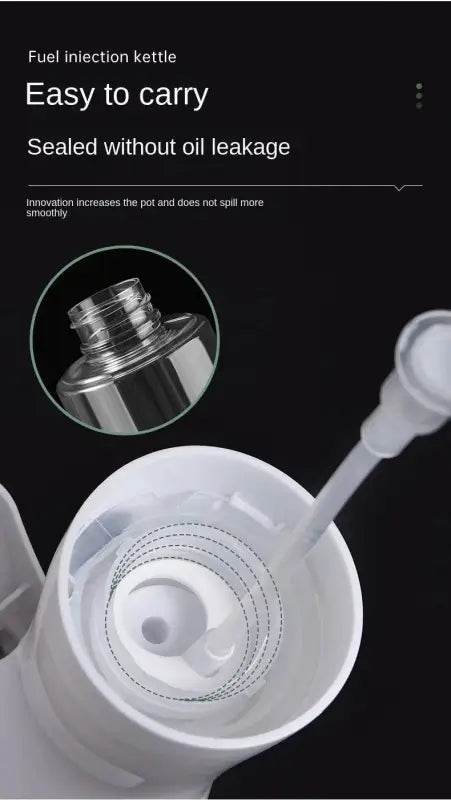 Fuel injection kettle with oil leakage prevention.