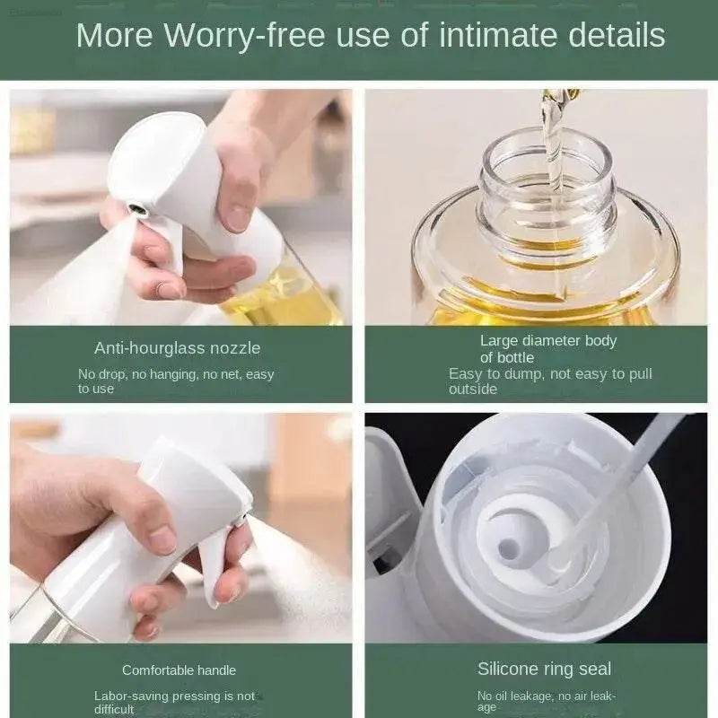 Oil sprayer bottle with features.