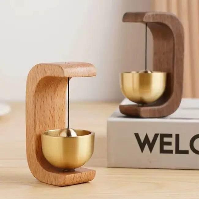 Vibrant Wooden Meditation Chime Set with Brass Elegance for Tranquility - Estalios