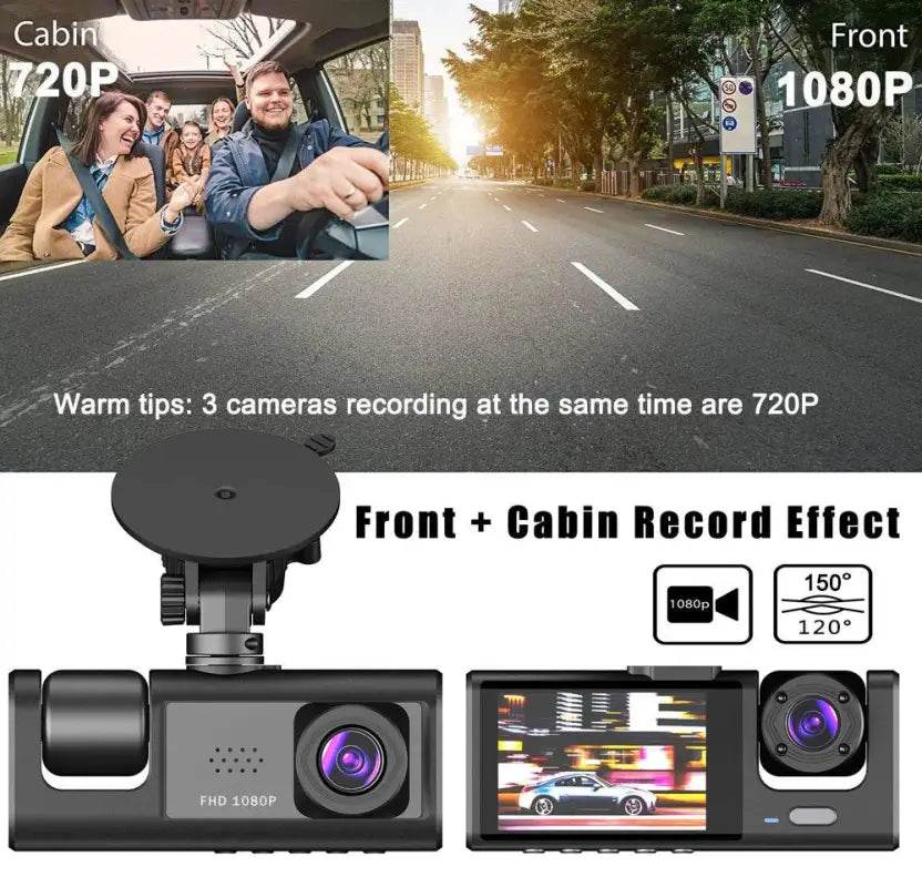 2/3 Channel Dash Cam for Car Front And Rear 1080P Video - Estalios