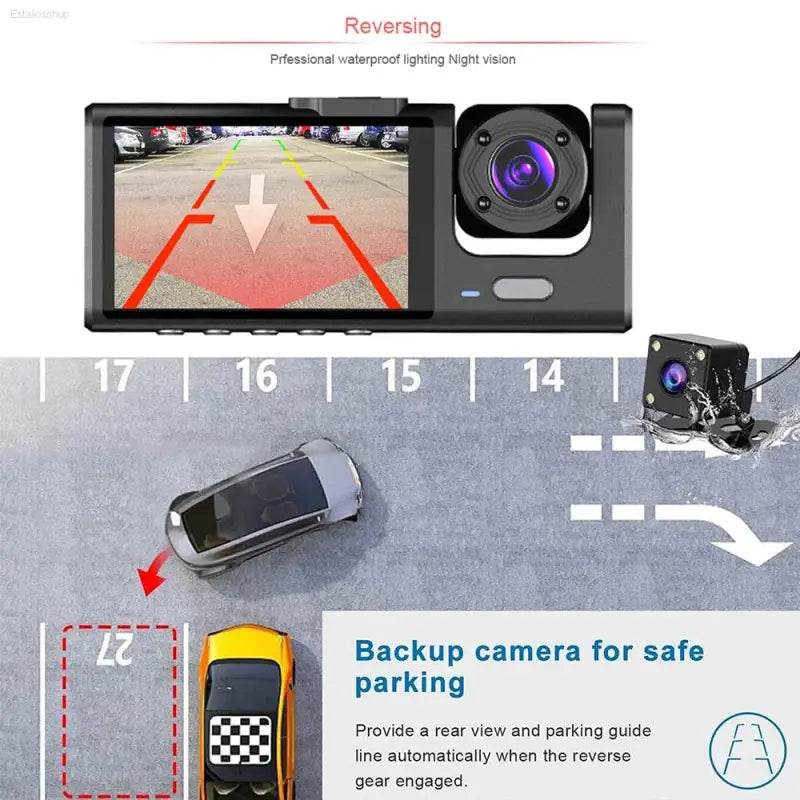 2/3 Channel Dash Cam for Car Front And Rear 1080P Video - Estalios