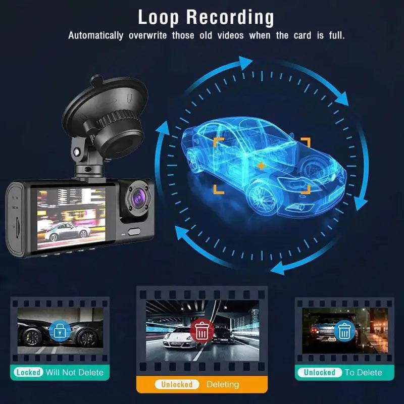 2/3 Channel Dash Cam for Car Front And Rear 1080P Video - Estalios