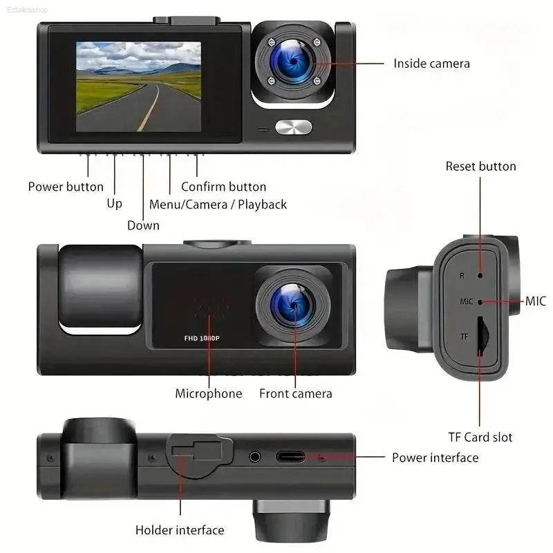 2/3 Channel Dash Cam for Car Front And Rear 1080P Video - Estalios