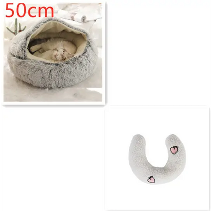 2 In 1 Dog And Cat Bed Pet Winter Bed Round Plush Warm Bed House Soft Long Plush Pets Bed Pet Products