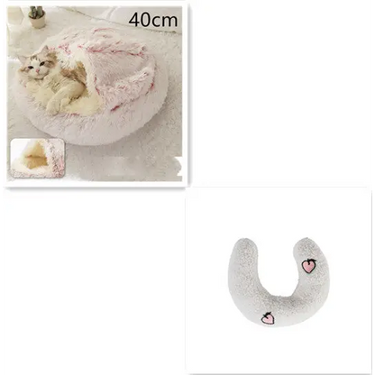 2 In 1 Dog And Cat Bed Pet Winter Bed Round Plush Warm Bed House Soft Long Plush Pets Bed Pet Products