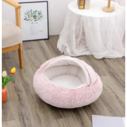 2 In 1 Dog And Cat Bed Pet Winter Bed Round Plush Warm Bed House Soft Long Plush Pets Bed Pet Products