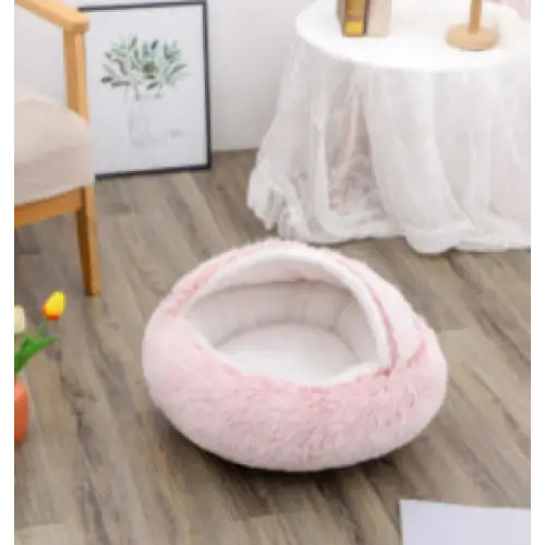 2 In 1 Dog And Cat Bed Pet Winter Bed Round Plush Warm Bed House Soft Long Plush Pets Bed Pet Products