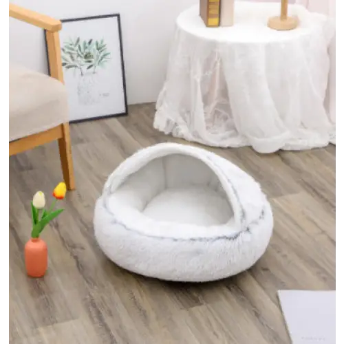 2 In 1 Dog And Cat Bed Pet Winter Bed Round Plush Warm Bed House Soft Long Plush Pets Bed Pet Products