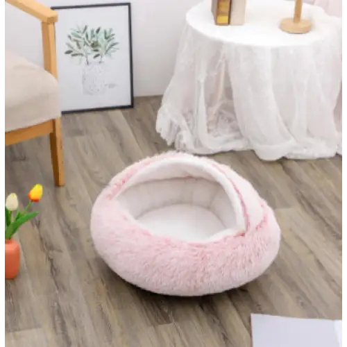 2 In 1 Dog And Cat Bed Pet Winter Bed Round Plush Warm Bed House Soft Long Plush Pets Bed Pet Products