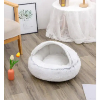 2 In 1 Dog And Cat Bed Pet Winter Bed Round Plush Warm Bed House Soft Long Plush Pets Bed Pet Products