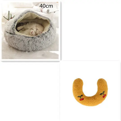 2 In 1 Dog And Cat Bed Pet Winter Bed Round Plush Warm Bed House Soft Long Plush Pets Bed Pet Products