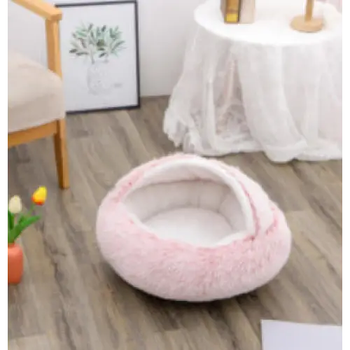 2 In 1 Dog And Cat Bed Pet Winter Bed Round Plush Warm Bed House Soft Long Plush Pets Bed Pet Products