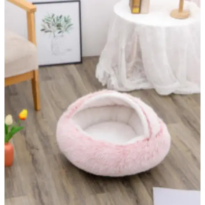 2 In 1 Dog And Cat Bed Pet Winter Bed Round Plush Warm Bed House Soft Long Plush Pets Bed Pet Products