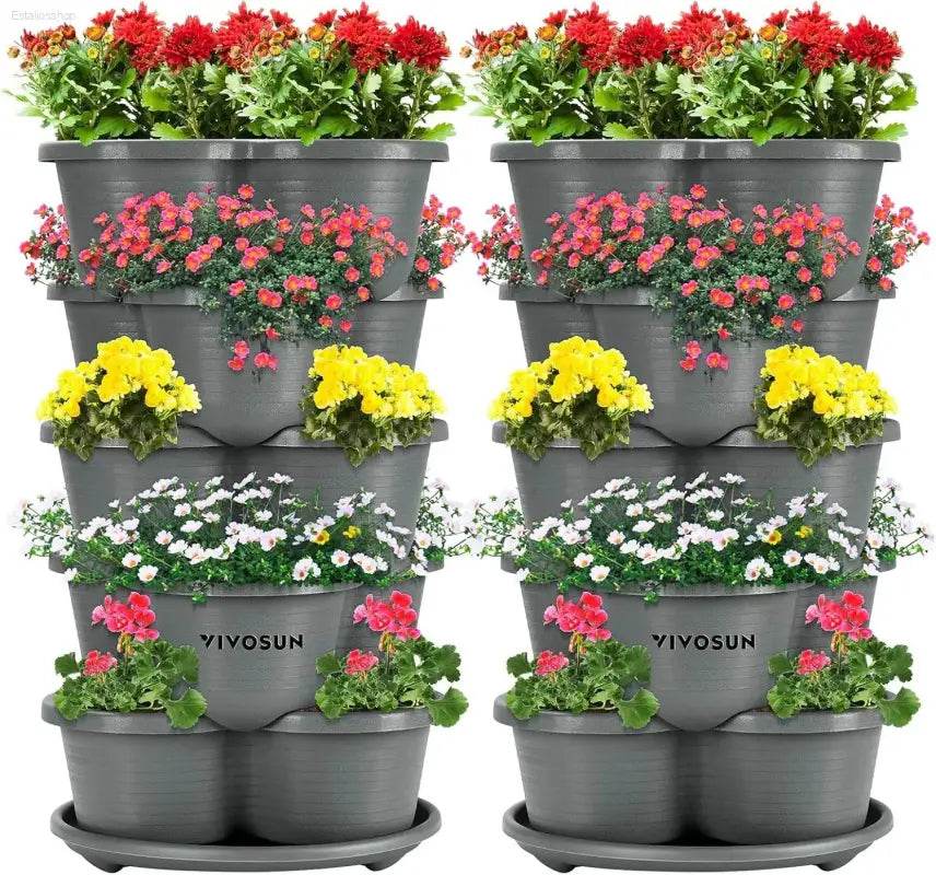 2-Pack 5 Tier Vertical Gardening Planter for Herbs and Flowers - Estalios