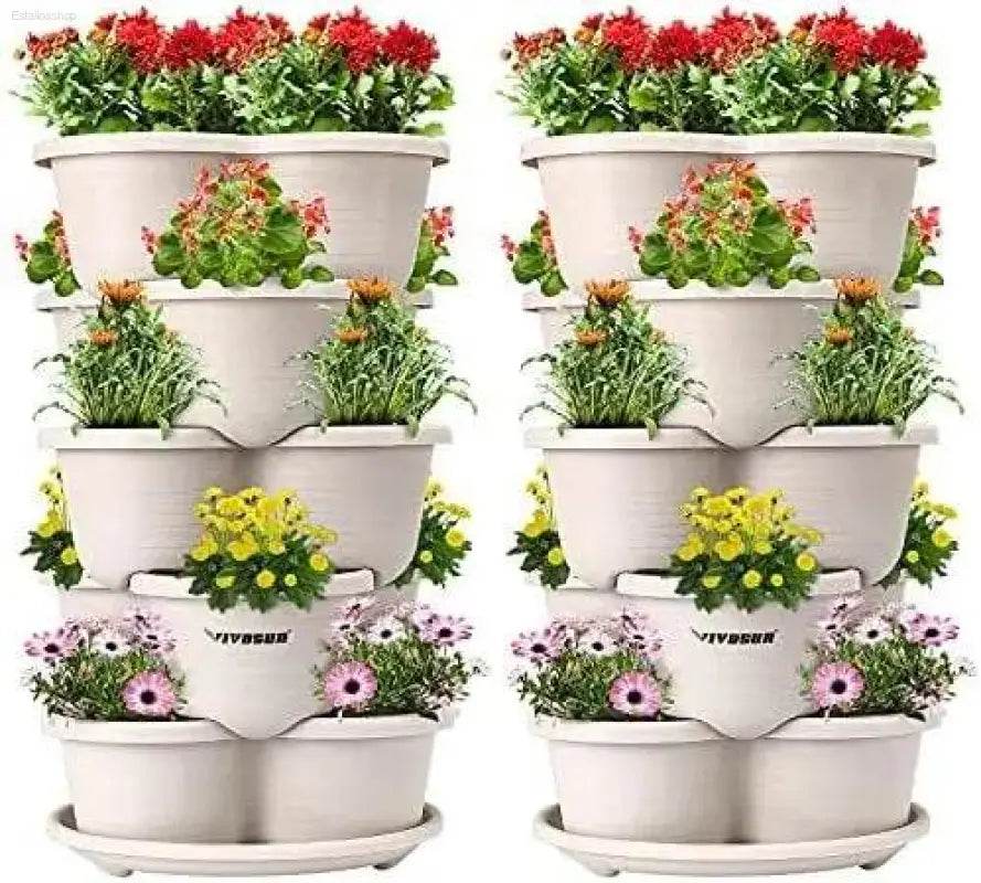 2-Pack 5 Tier Vertical Gardening Planter for Herbs and Flowers - Estalios