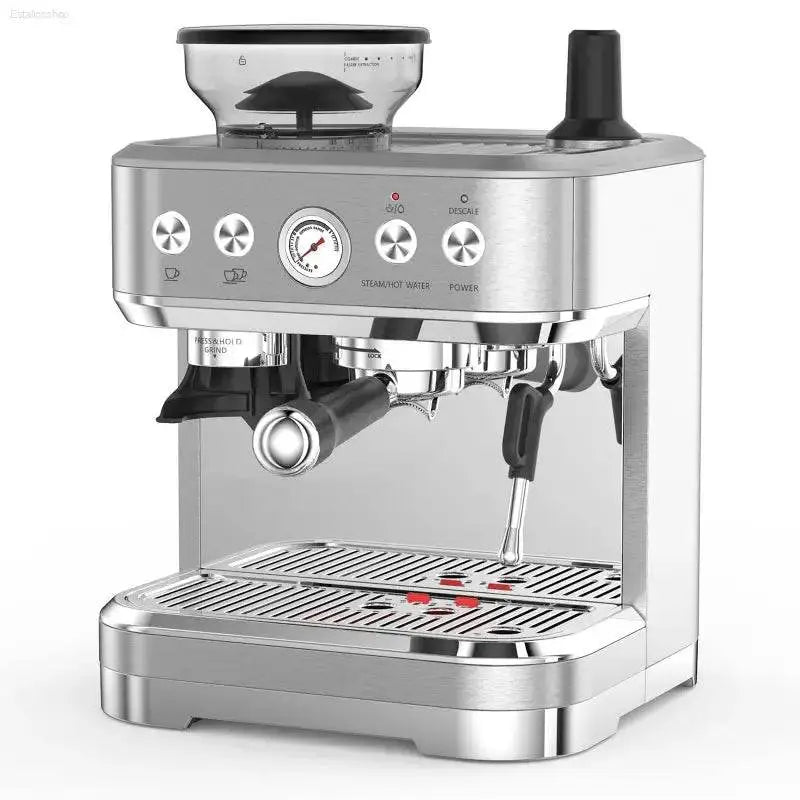 Premium Semi Automatic Espresso Maker with Grinder and Milk Frother for Coffee Enthusiasts