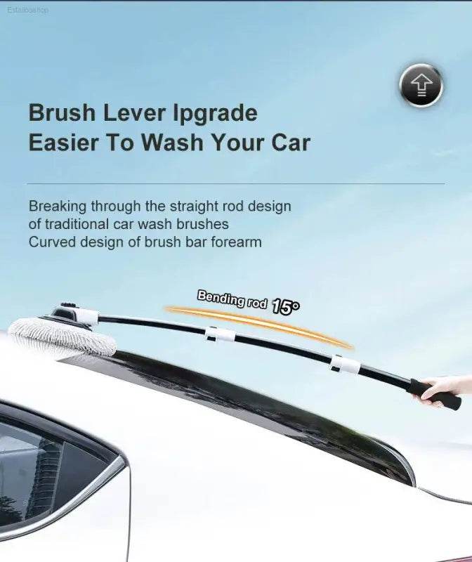 2022 New 15 Degree Bend Car Cleaning Brush with Telescoping Handle - Estalios
