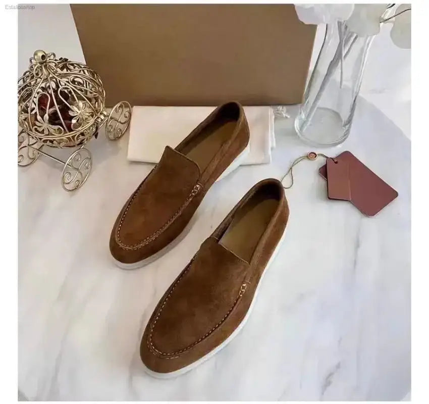 2023 Summer Leather British Kick Bean Shoes for Stylish Couples - EstaliosShop