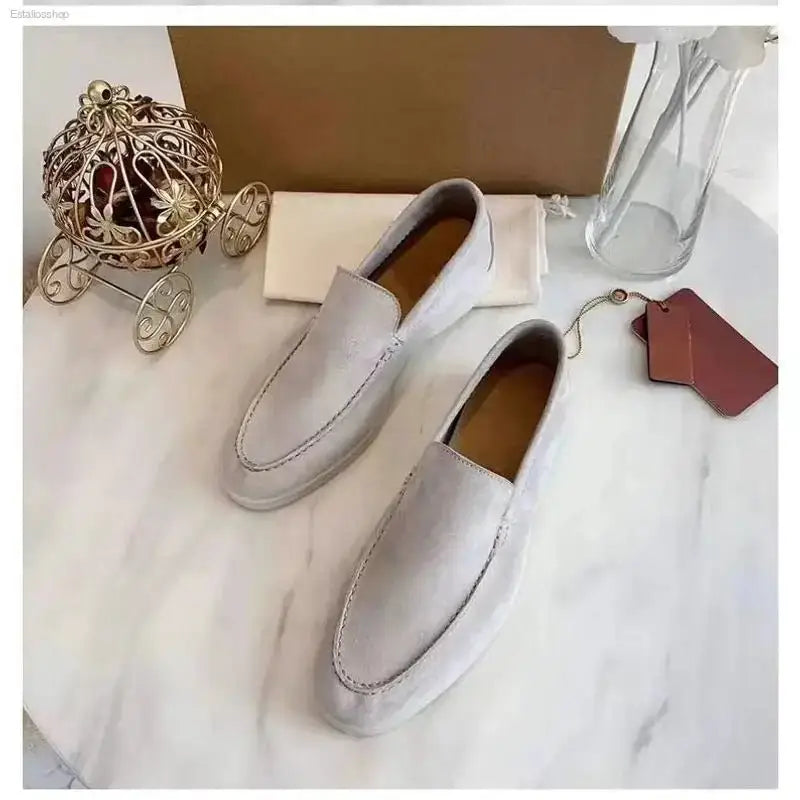 2023 Summer Leather British Kick Bean Shoes for Stylish Couples - EstaliosShop