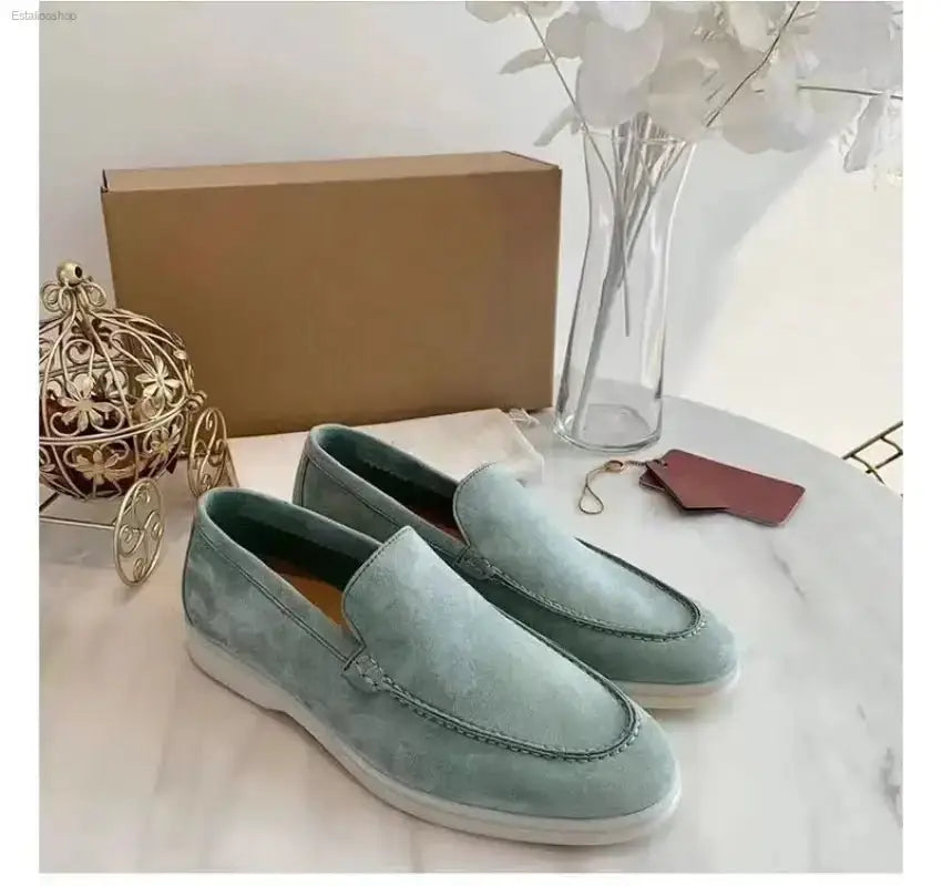 2023 Summer Leather British Kick Bean Shoes for Stylish Couples - EstaliosShop