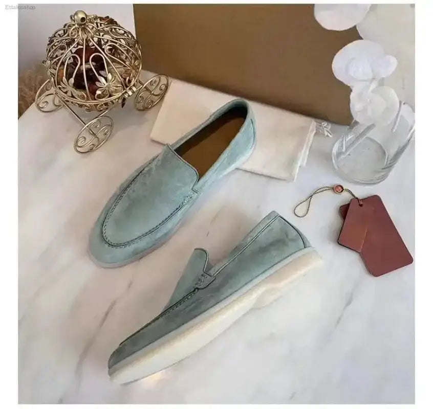 2023 Summer Leather British Kick Bean Shoes for Stylish Couples - EstaliosShop