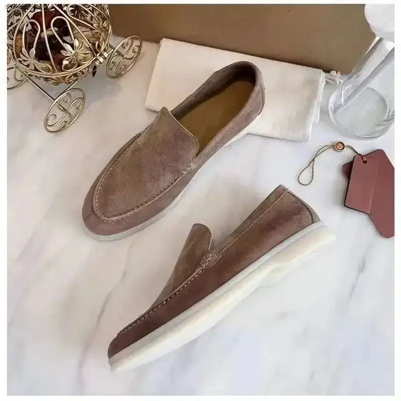 2023 Summer Leather British Kick Bean Shoes for Stylish Couples - EstaliosShop