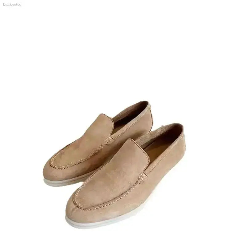 2023 Summer Leather British Kick Bean Shoes for Stylish Couples - EstaliosShop