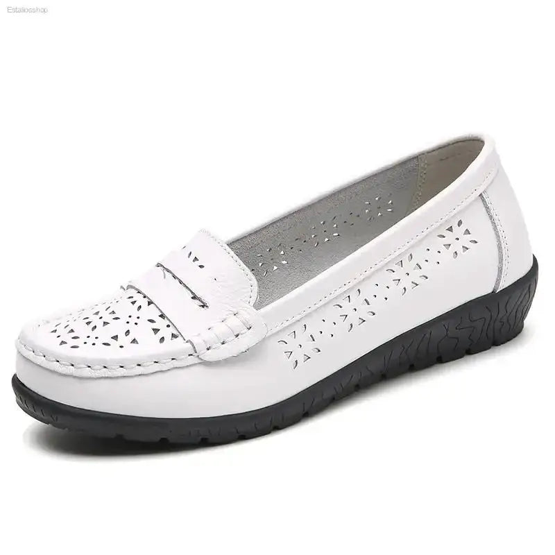 2024 Casual Women's Hollow Bean Shoes with Breathable Cow Muscle Soles for Nurses and Busy Moms - EstaliosShop